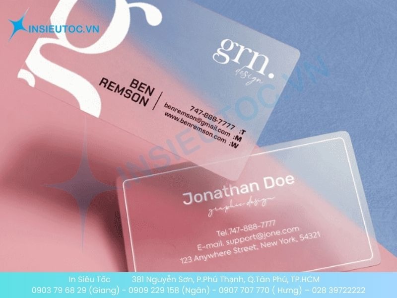 Mẫu card PVC trong suốt