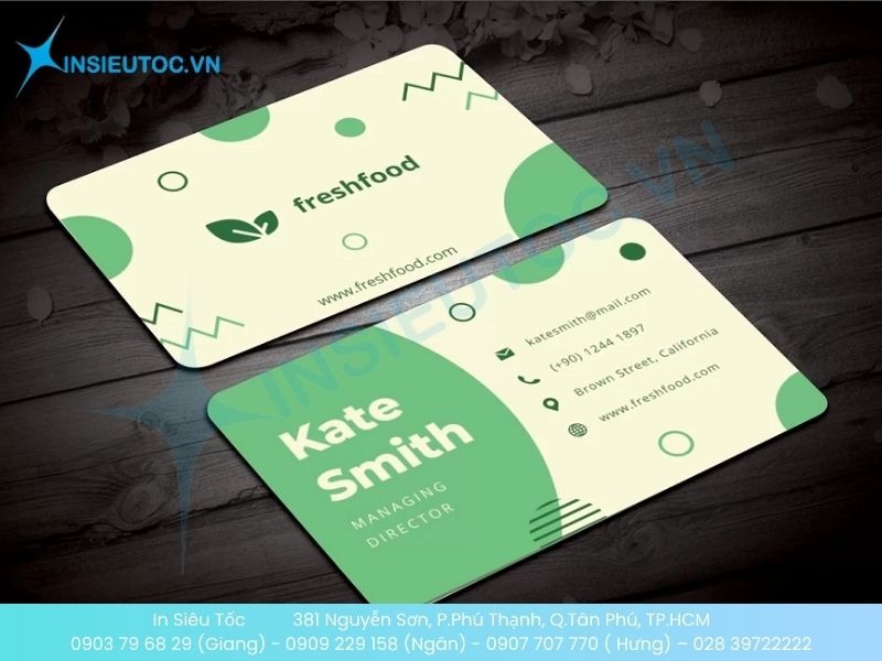 Mẫu card cho cửa hàng rau củ sạch