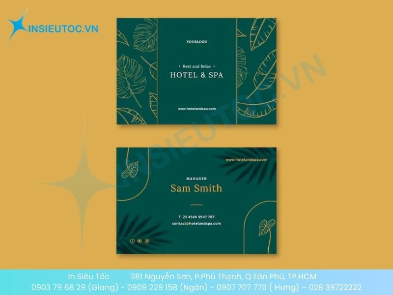 Mẫu card đơn giản cho khách sạn