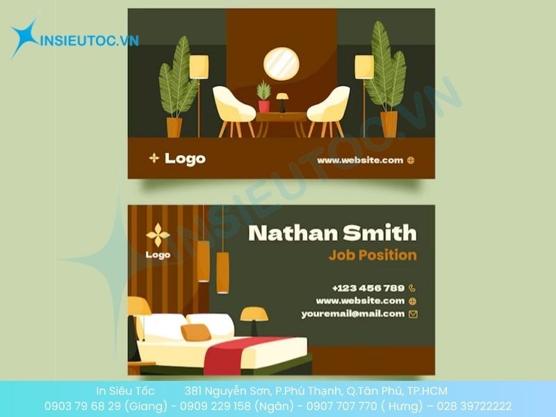 Mẫu card cho công ty thiết kế và bán nội thất