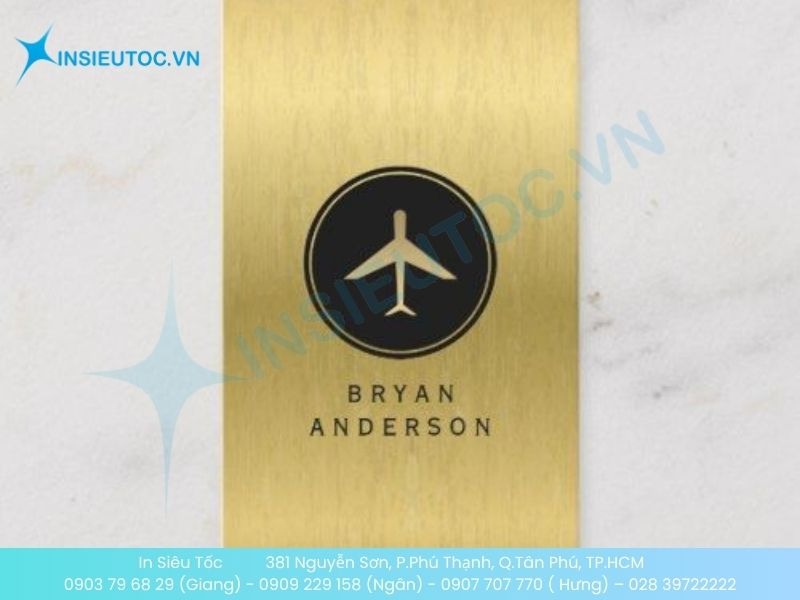 Mẫu card visit đại lý vé máy bay được ép kim cao cấp