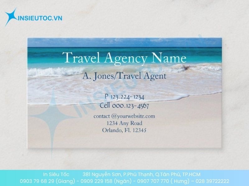 Mẫu card visit đại lý vé máy bay đơn giản, dễ nắm bắt thông tin