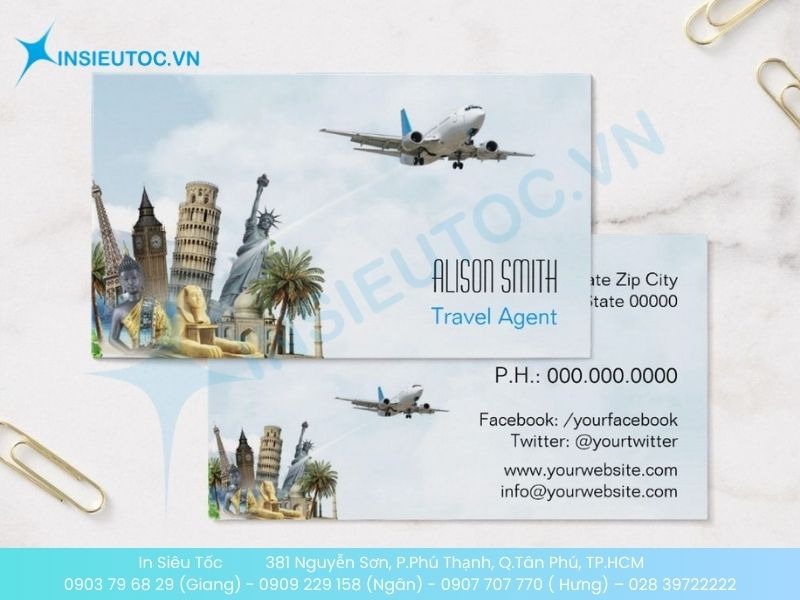 Mẫu card visit đại lý vé máy bay thiết kế thân thiện với người dùng