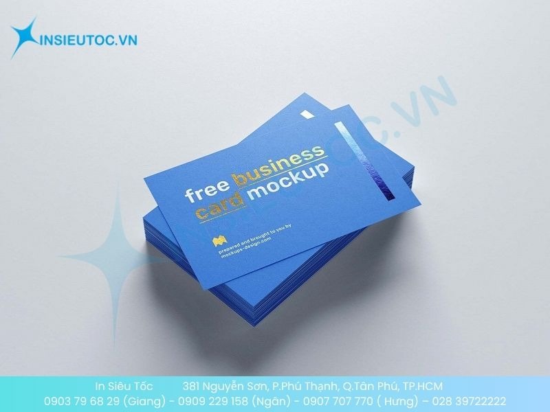 Tham khảo mẫu sử dụng hiệu ứng ép kim làm nổi bật logo hoặc tên công ty