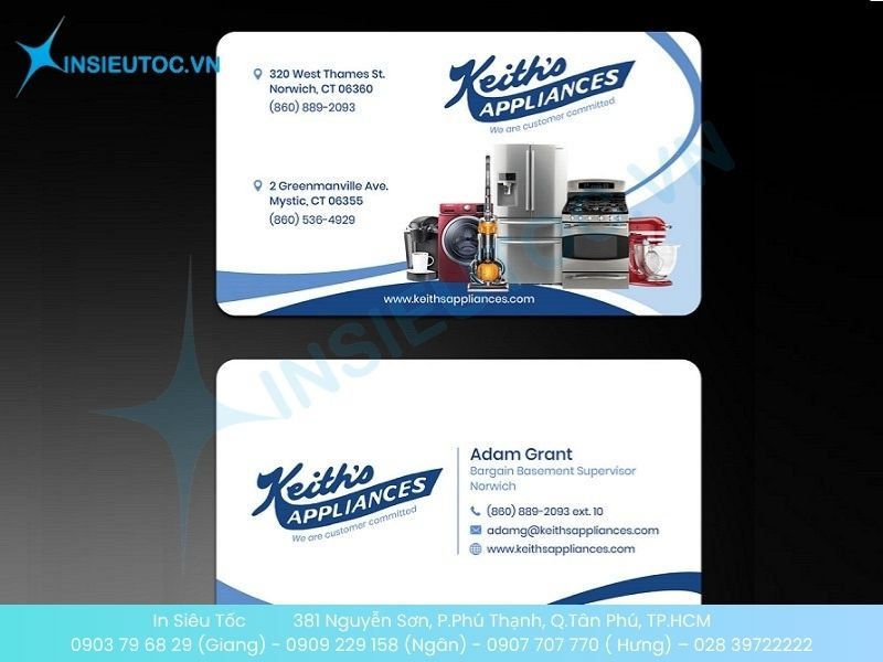 Card visit điện lạnh được bo góc