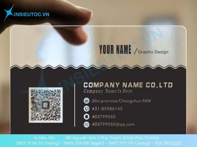 Mẫu card visit điện nước nhựa PVC bo góc mềm mại