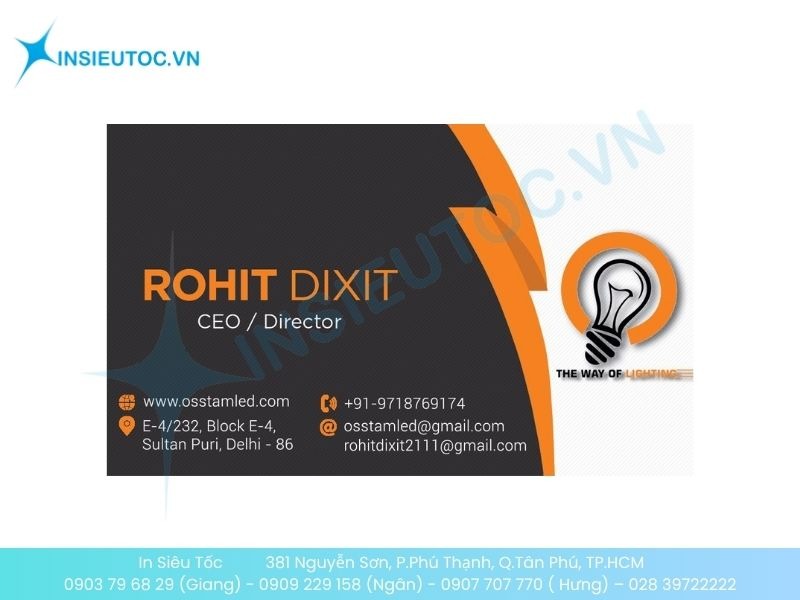 Mẫu card visit điện nước công ty có thông tin liên hệ rõ ràng