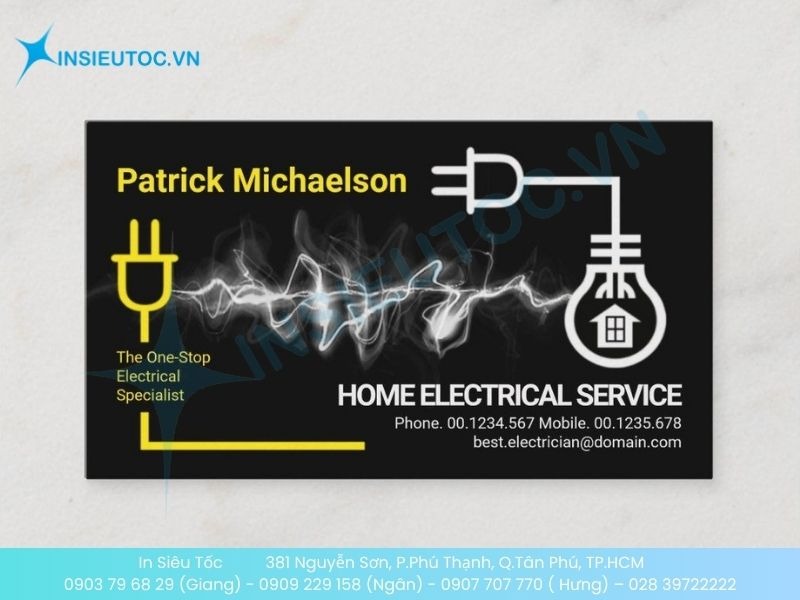 Mẫu card visit điện nước công ty được trình bày chuyên nghiệp