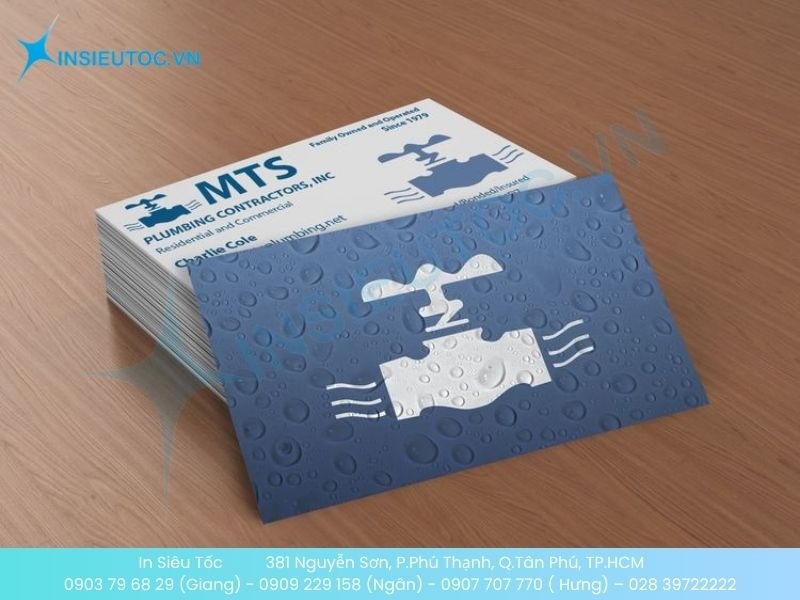 Mẫu card visit điện nước bằng nhựa PVC chống nước hiệu quả