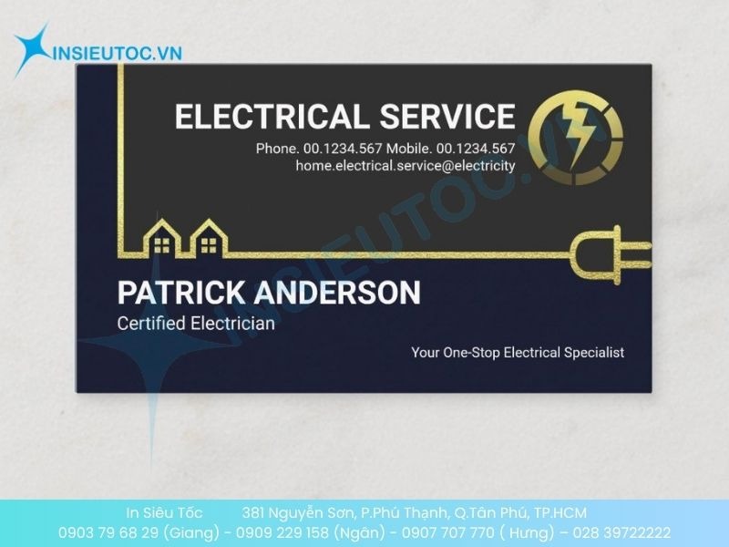 Mẫu card dịch vụ điện nước gia đình