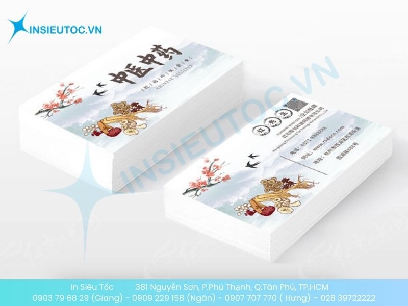 Mẫu card visit Đông y kết hợp cổ điển và hiện đại