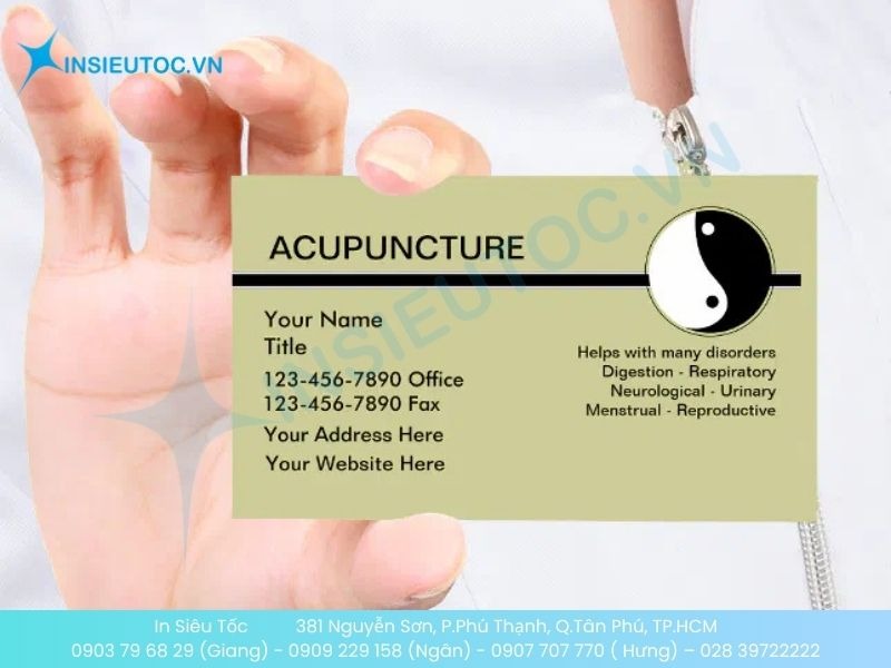 Mẫu card visit Đông y cổ điển với hình tròn âm dương