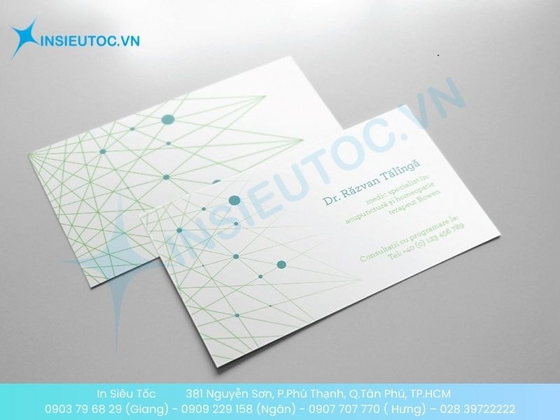 Mẫu card visit Đông y kết hợp họa tiết hiện đại