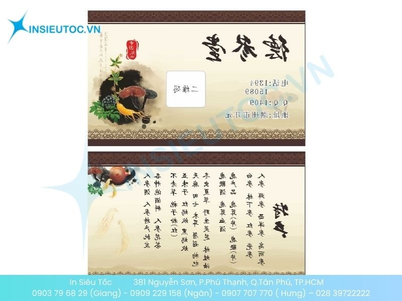 Mẫu card visit Đông y phong cách cổ điển