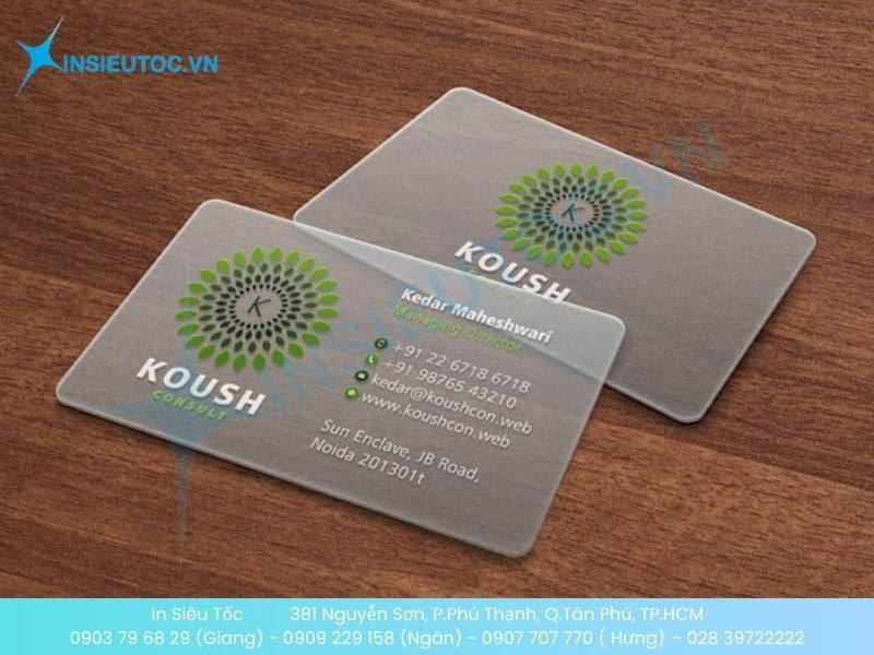 Mẫu card visit giám đốc trong suốt