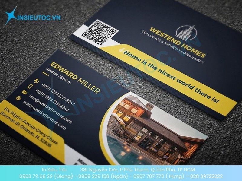 Mẫu name card bất động sản biệt thự sang trọng