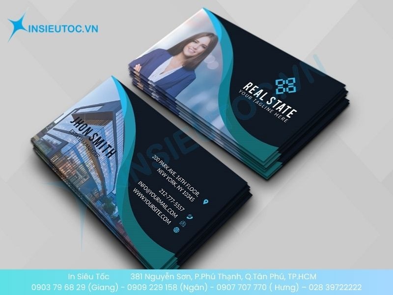 Mẫu name card bất động sản được cán màng tăng độ bền