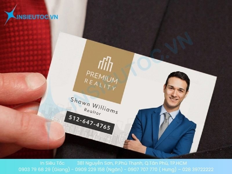 Mẫu name card bất động sản đơn giản, nổi bật liên hệ cho Seller