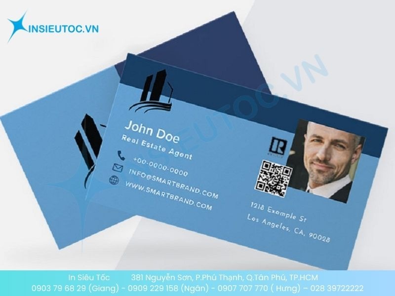 Mẫu name card bất động sản có mã QR kèm hình ảnh sale uy tín