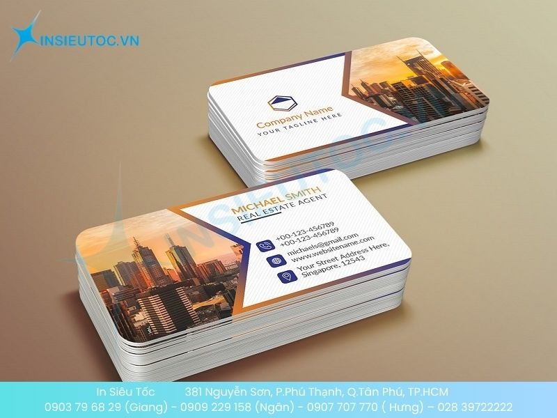 Mẫu name card bất động sản cho thuê hạng sang