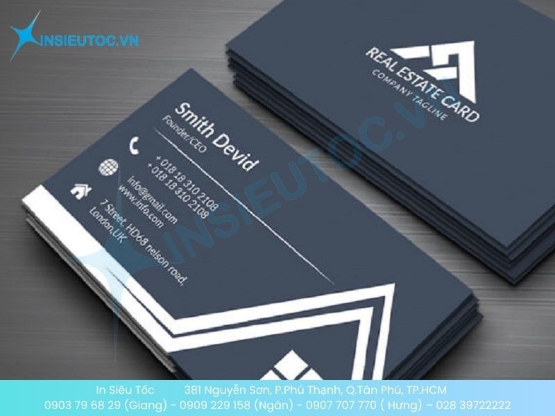 Mẫu name card bất động sản có hình minh họa thu hút