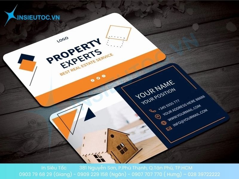 Mẫu name card bất động sản với hình ảnh biểu tượng độc đáo