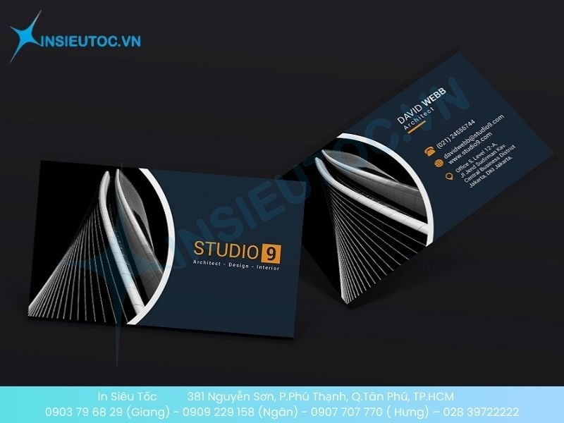 Mẫu card visit kiến trúc sư chuyên nghiệp với đường kẻ nghệ thuật