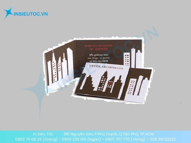 Mẫu card visit kiến trúc sư gấp đặc biệt