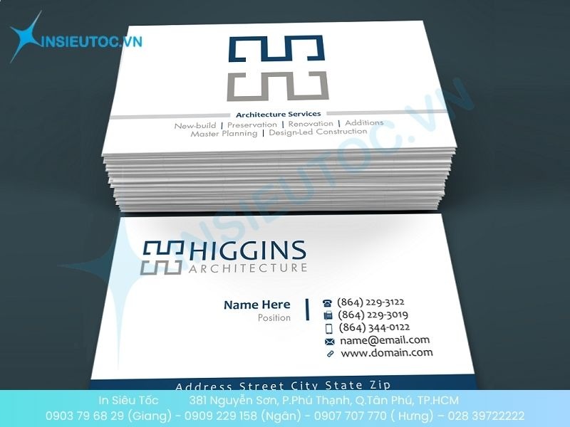 Mẫu card visit kiến trúc sư thiết kế tối giản