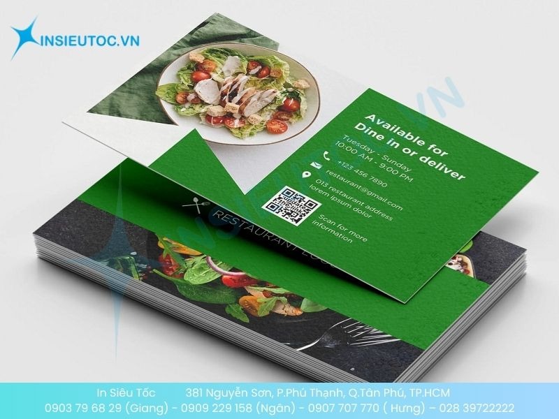 Mẫu card visit nhà hàng màu sắc gần gũi