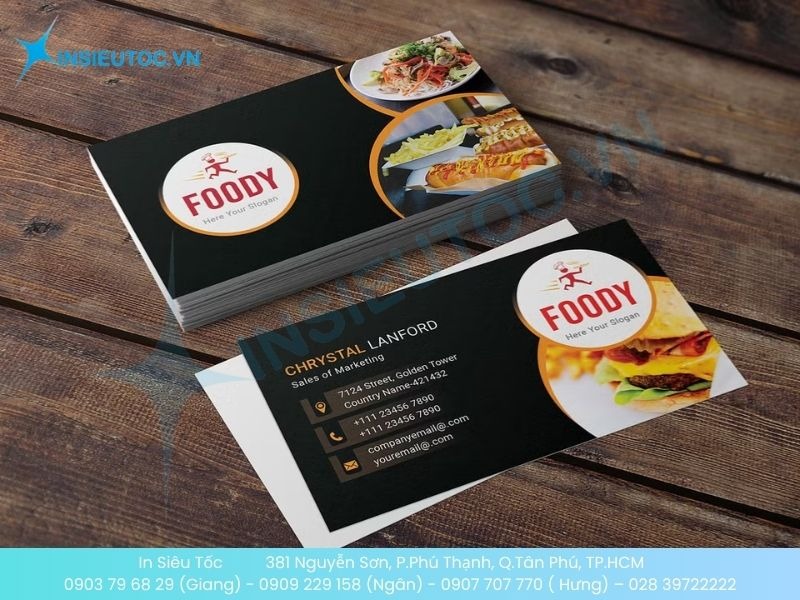 Mẫu card visit nhà hàng đơn giản