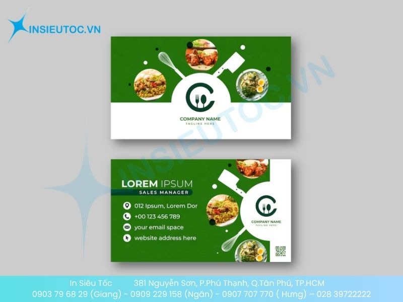 Mẫu card visit nhà hàng năng động