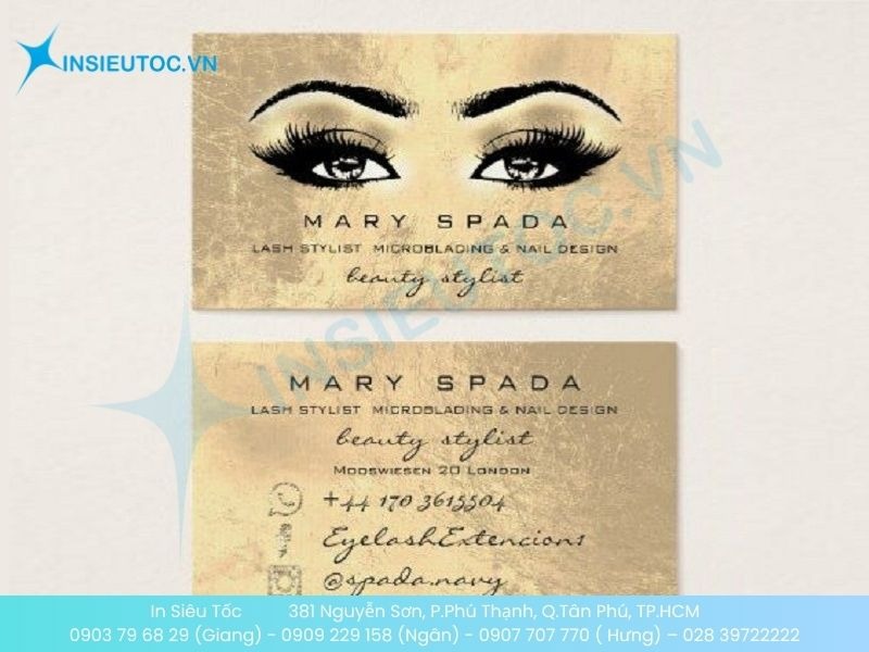 Mẫu card visit phun xăm thẩm mỹ cá tính mạnh mẽ