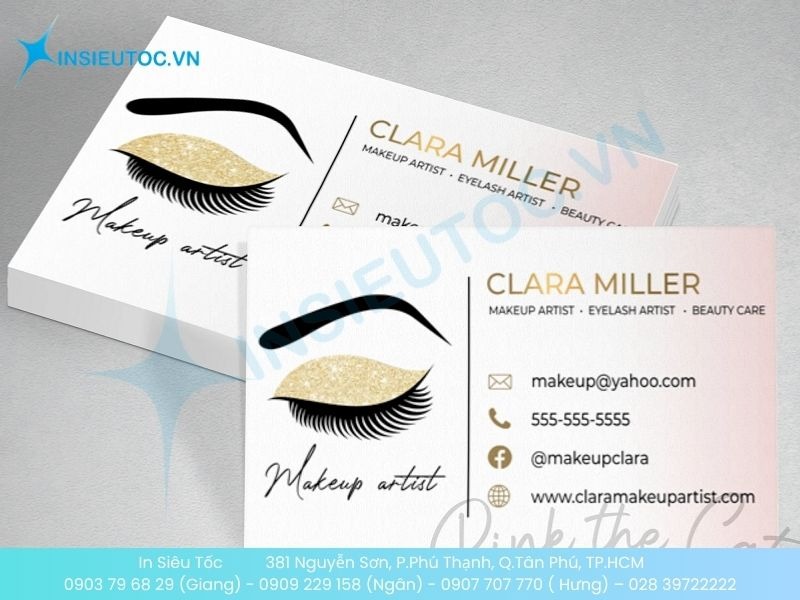 Mẫu card visit phun xăm phong cách tự nhiên, tone màu pastel