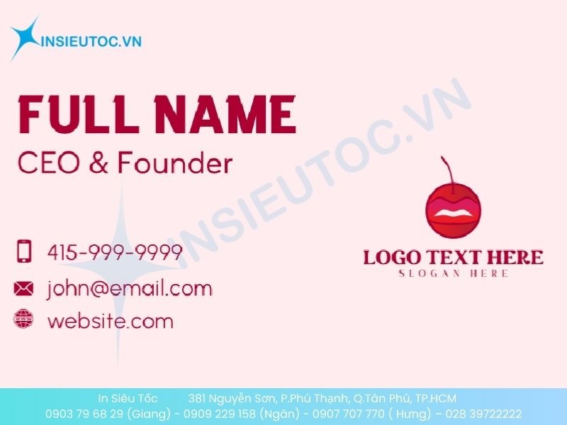 Mẫu card visit phun xăm thẩm mỹ đầy đủ thông tin