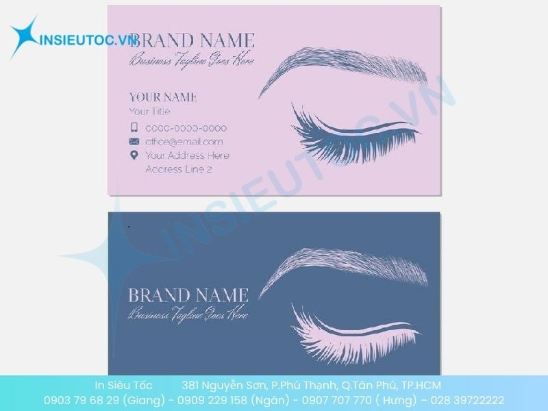Mẫu card visit phun xăm thẩm mỹ tối giản