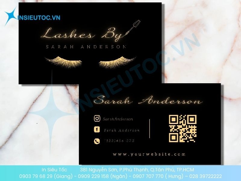 Mẫu card visit phun xăm thẩm mỹ huyền bí