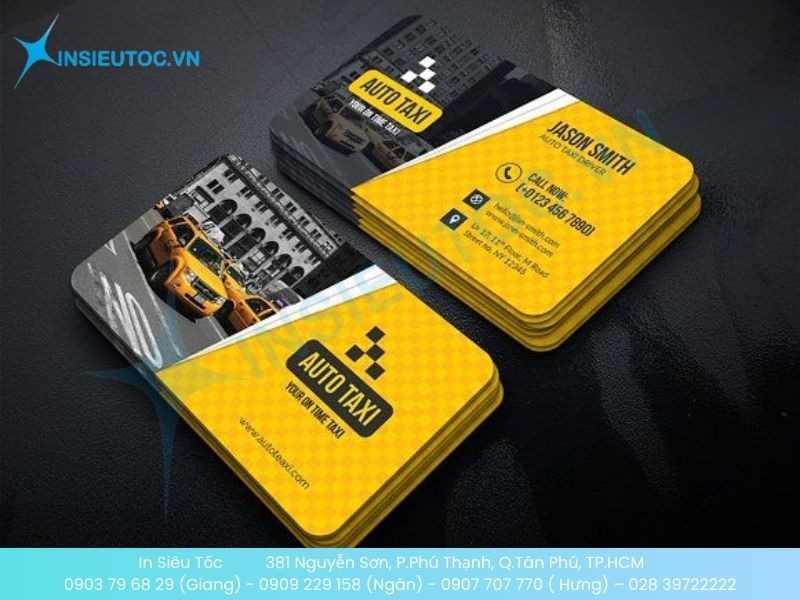 Mẫu Card Visit Taxi nhựa PVC sang trọng, cứng cáp