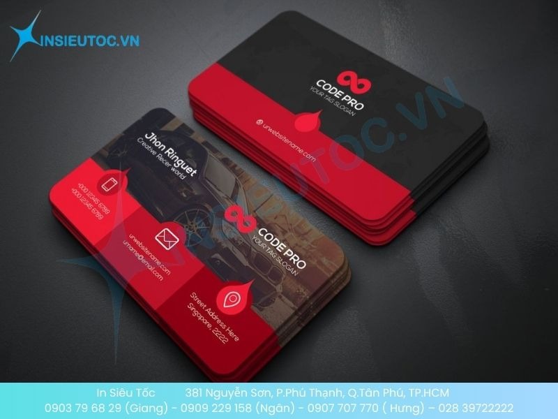 Mẫu Card Visit Taxi nhựa PVC bo góc tinh tế