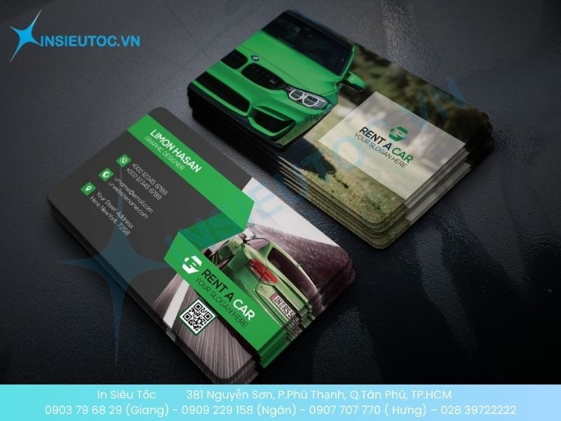 Mẫu Card Visit Taxi nhựa PVC chống trầy xước tốt