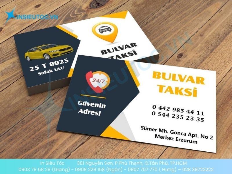 Mẫu Card Visit Taxi khẩn cấp sẵn sàng phục vụ 24/7