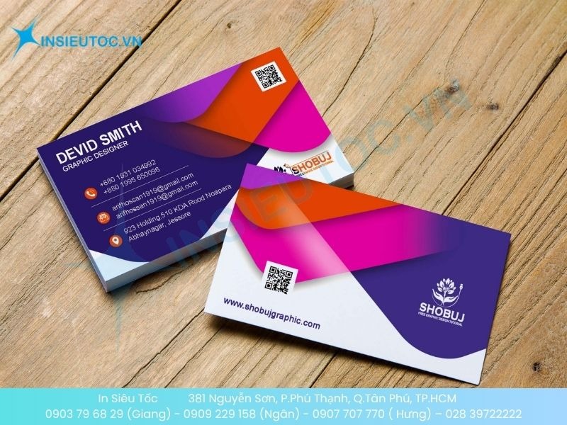 Card visit màu sắc cho Infographic