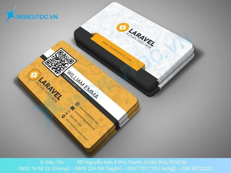 Name Card bằng tiếng Anh có mã QR