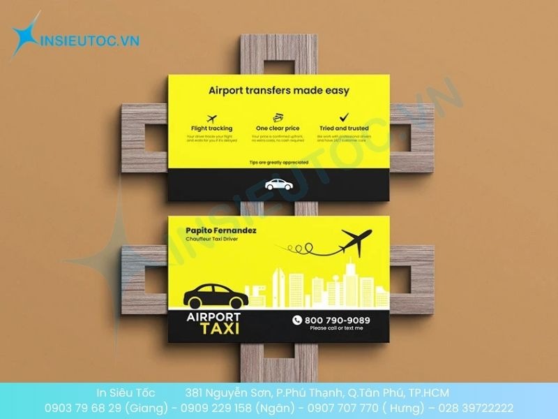 Mẫu card cho dịch vụ di chuyển tuyến sân bay