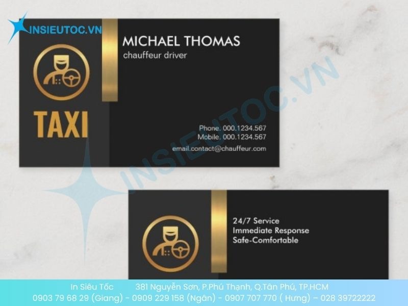 Mẫu card dịch vụ taxi cao cấp