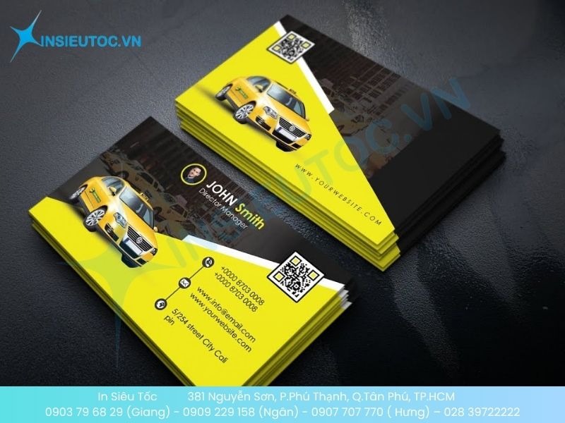 Mẫu card cho tài xế với màu nền trùng màu thương hiệu công ty