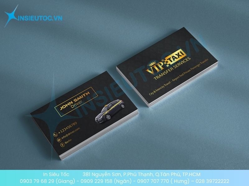 Mẫu card cho tài xế có ép kim