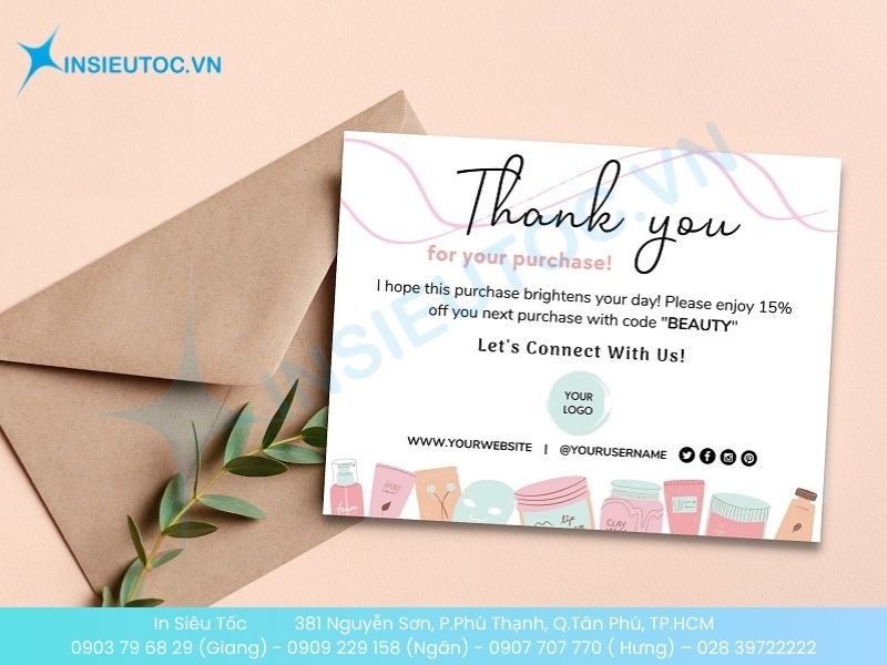 Mẫu name card cảm ơn cho dịch vụ làm đẹp