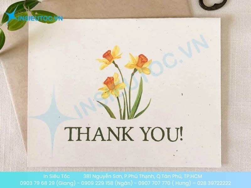 Mẫu name card cảm ơn đơn giản, nhẹ nhàng