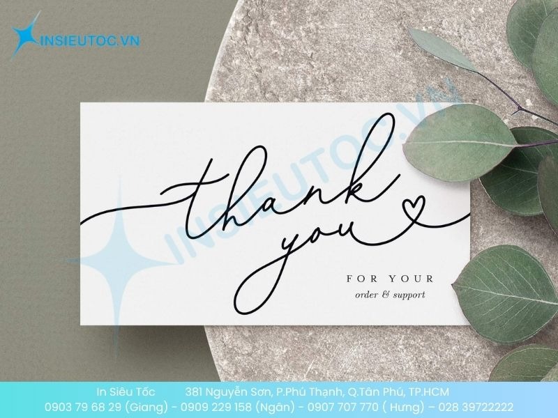 Mẫu name card cảm ơn basic